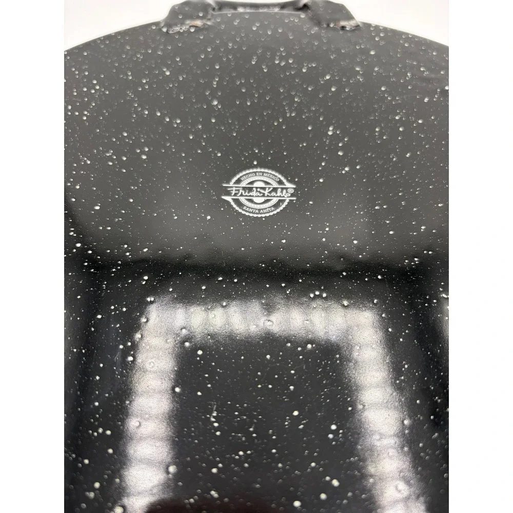 Frida Kahlo Santa Anita Black Speckled Enamel Comal Griddle Tortilla Pan Mexico